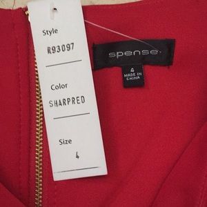Spense Dresses - Red frill-bottom scuba-like Spense dress Spense Dresses - Red frill-bottom scuba-like Spense dress